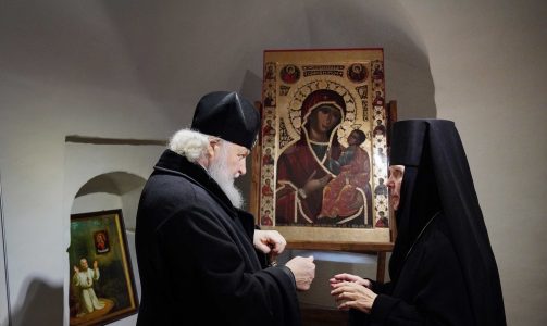 Посещение Святейшим Патриархом Кириллом музея Новодевичьего монастыря
